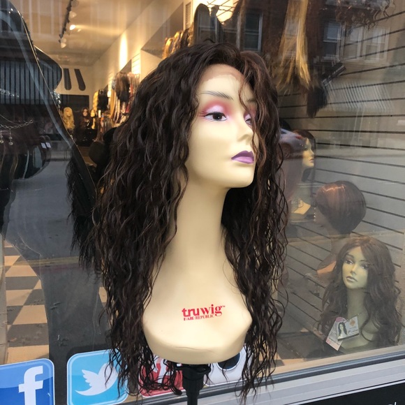 Full lace wig fulllace Brown Highlights long curly - Picture 2 of 8